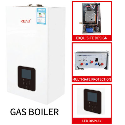 เครื่องทำน้ำอุ่นแก๊สชนิดแขวนผนัง 20 / 32Kw ระบบควบคุมอัจฉริยะเปลือกสีขาวสแตนเลส