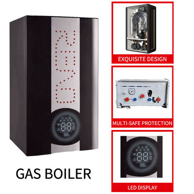 20-42Kw ก๊าซควบแน่นติดผนังหม้อไอน้ำ Black Shell Copper Heat Exchanger Hot Dual Function